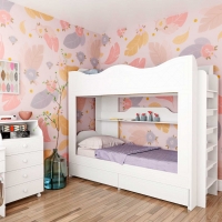  Детская двухъярусная кровать Amelie White МДФ